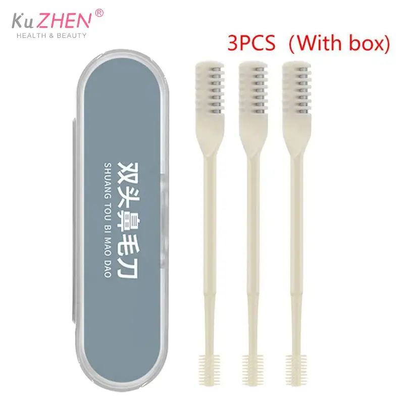 1/3Pc Portable Nose Hair Trimmer 360 Degree Rotating Double 