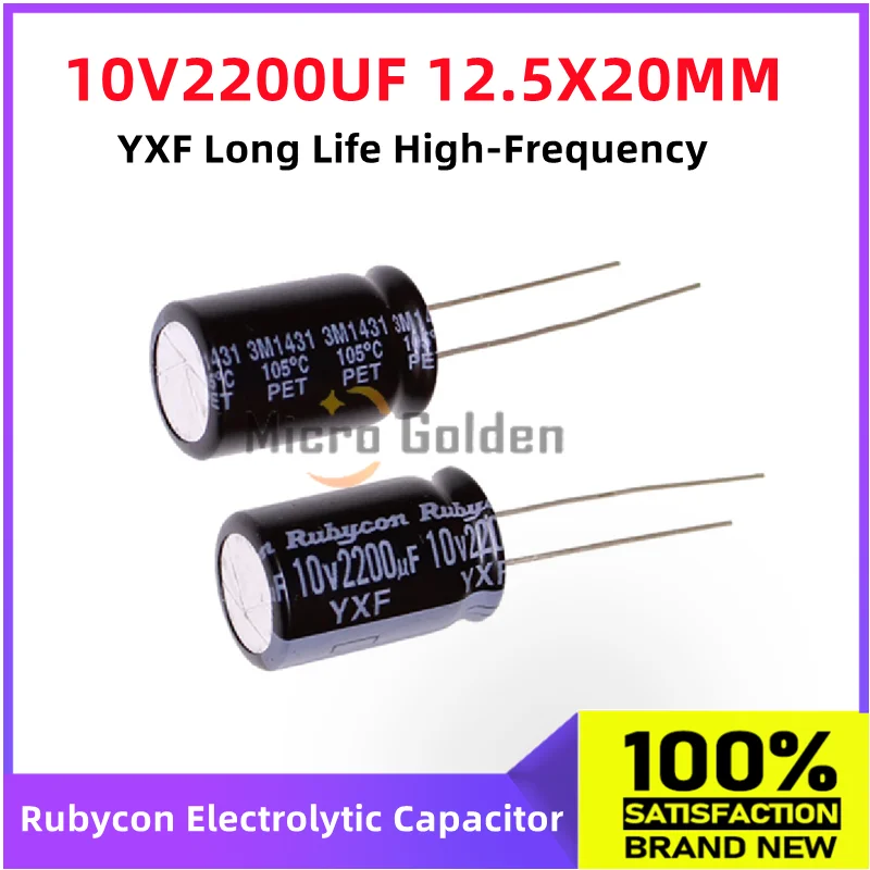 

(10pcs) Rubycon Imported Electrolytic Capacitor 10V 2200UF 12.5X20MM Japanese Ruby YXF Long Life High-Frequency Capacitance