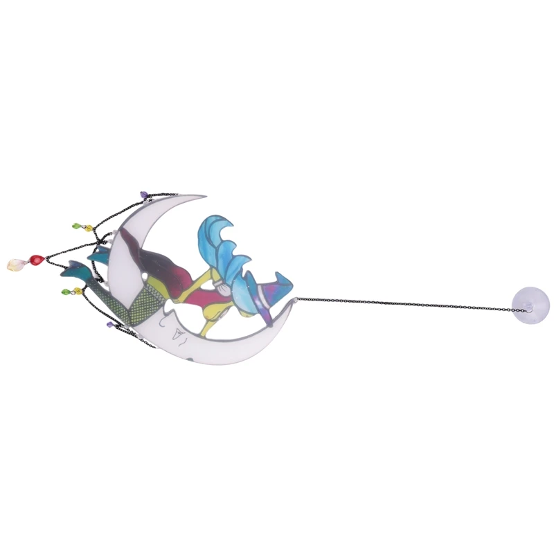 

На Луну Декор витражный Ловец окон Висячие наружные настенные художественные украшения для дома подвеска на присоске