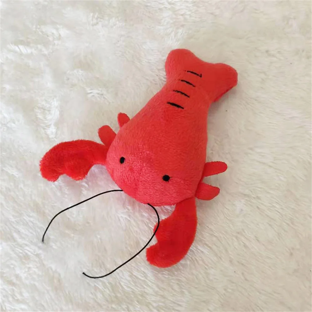 

Plush Bite Resistant Squeak Plush Toy Crayfish Dog Toy Funny Sounding Toy Pets Supplies 16cm Long Interactive Molar Training Toy