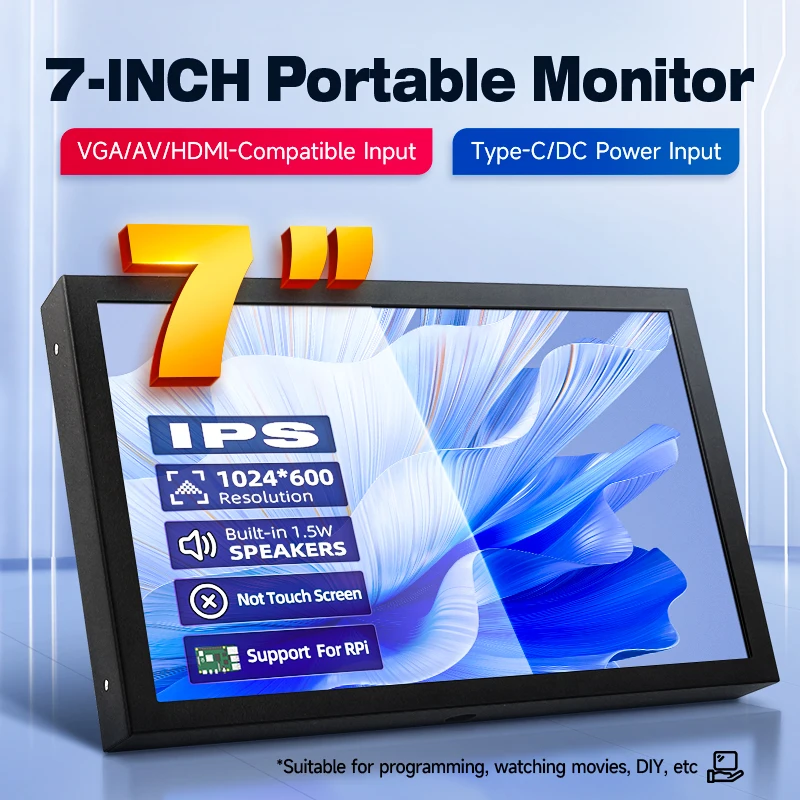 SHCHV 7-дюймовый портативный монитор 1024x600