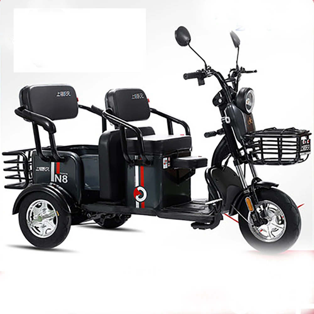 

600W 48V Three-wheeled Electric Motorcycle with Lithium Battery Range to 65KM Max Speed 15KM Ebike for Elderly