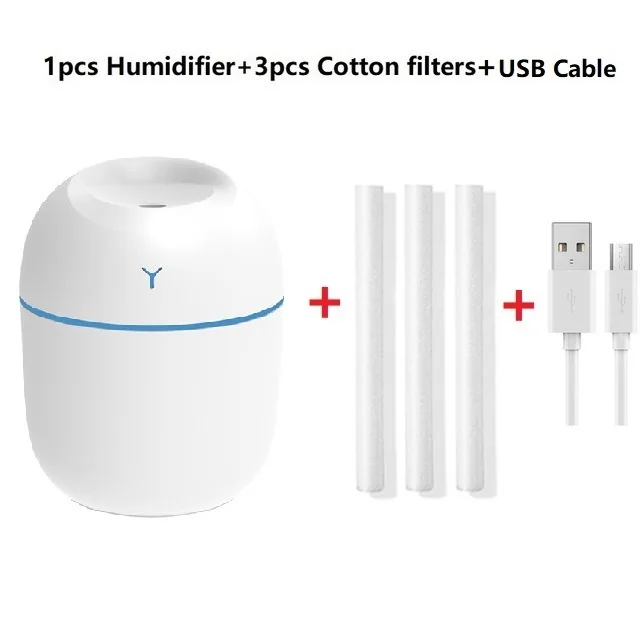 Портативный ультразвуковой увлажнитель воздуха 250 мл белый