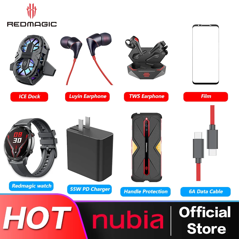 

Original Nubia RedMagic 5G 5S Protect Case Handle case Nubia gaming Type-C eraphone Nubia tws eraphone Nubia E-Sports Handle