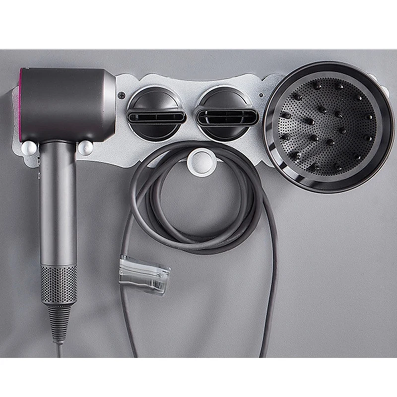 

Hairdryer Shelf Silver Wall Mount Hairdryer Holder Storage Rack Bathroom Shelf For Dyson Supersonic Hair Dryer Drier