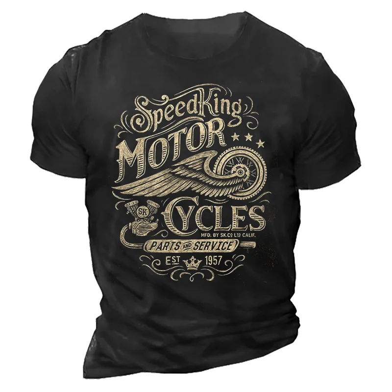 

Motorcycle T-shirt For Men Motor Biker 3d Print Vintage Short Sleeve 1976 Tee Shirt Homme Moto T-shirt Racing Clothing Camiseta