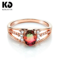 kogavin rings for women anillos wedding anillos mujer crystal ring pink fashion female crystal blue party simple design ring