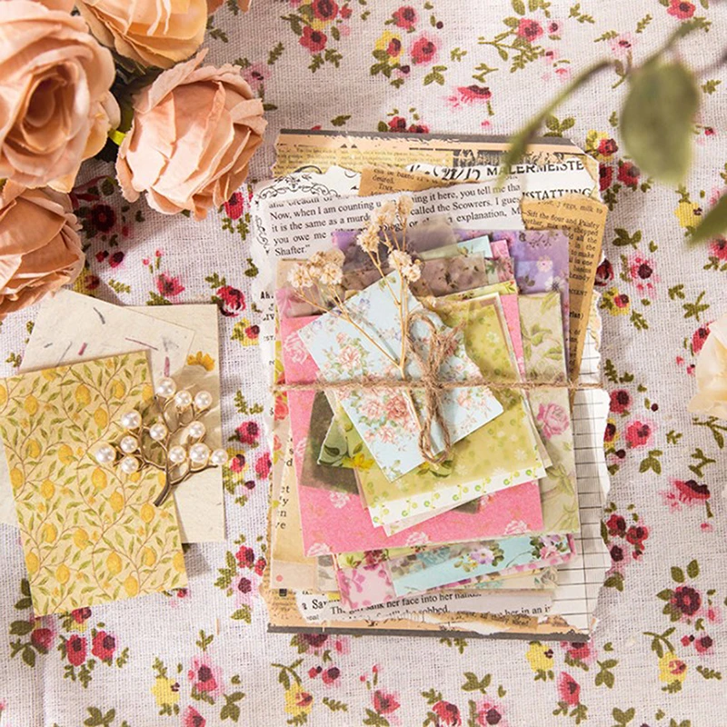 

30pcs Flower Town Series Material Paper Decorative Stationery Scrapbooking Diary Album Lable Retro Note Paper Journal Planner