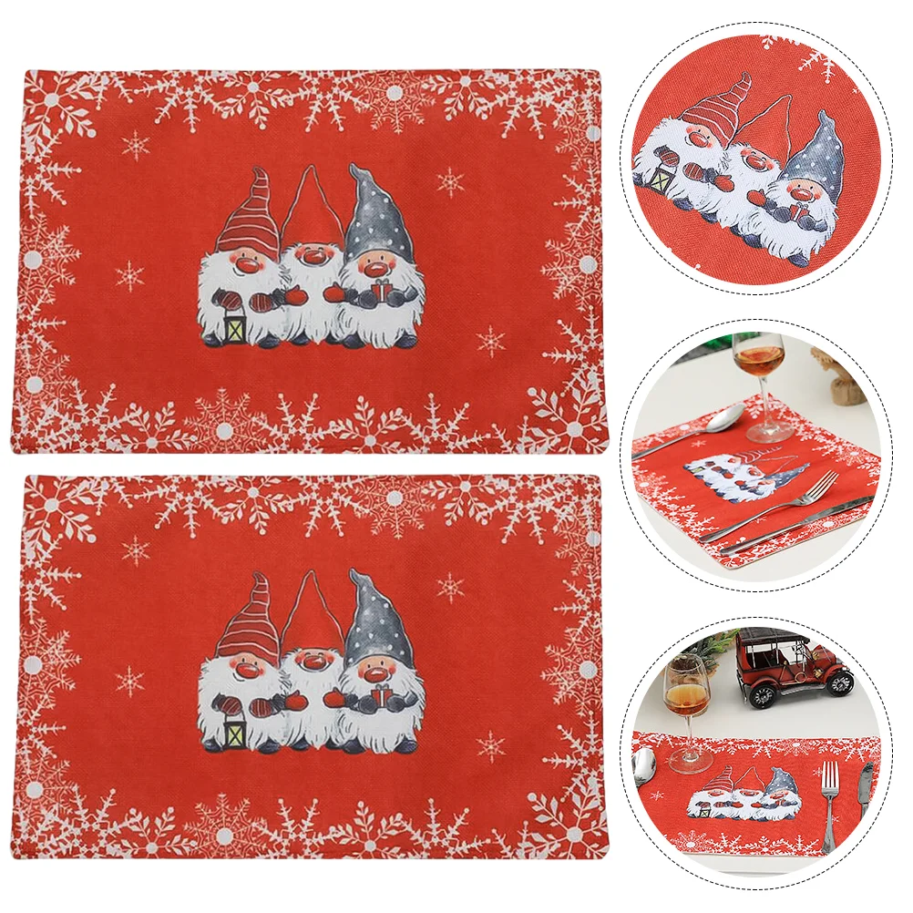 

Placemats Christmas Tablemats Supplies Household Dish Pads Protection Cloth Holiday Coasters Gnome Dinner Non Woven