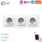 Программируемый настенный таймер Zigbee 3,0 Zigbee2mqtt Tuya, одинарная двойная тройная розетка стандарта ЕС, работает с Alexa Google Home