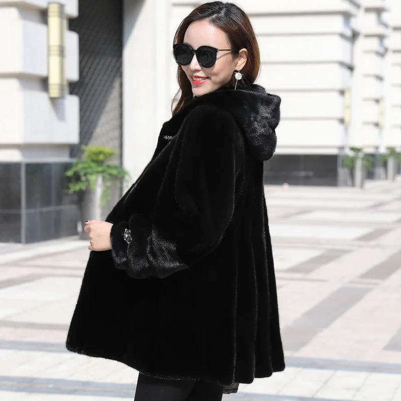 Markdown Sale Real Valladolid Coats Woman Winter 2022 Fur Mink Fur Thick Winter High Street Other Slim Real Fur Woman enlarge