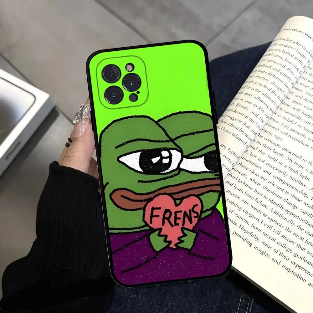 Симпатичный чехол для телефона F-Frogs грустный P-Pepe силиконовый мягкий iphone 15 14 13 12 11