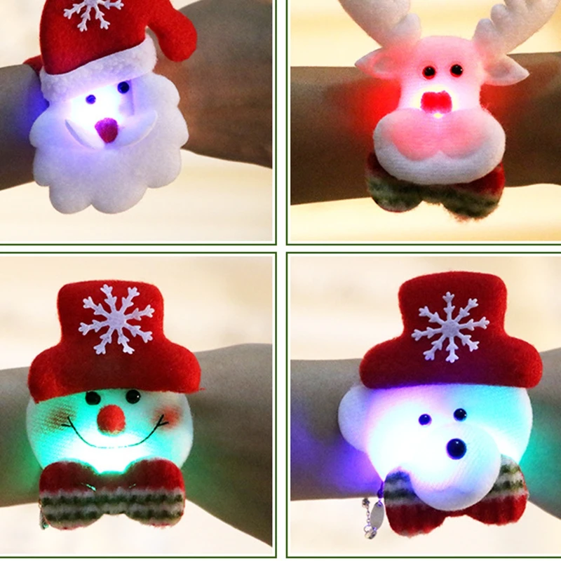 

Dropshipping Christmas Clap Circle Toys Glowing Hand Ring Ornaments Christmas Pop Circles Christmas Decorations for Children