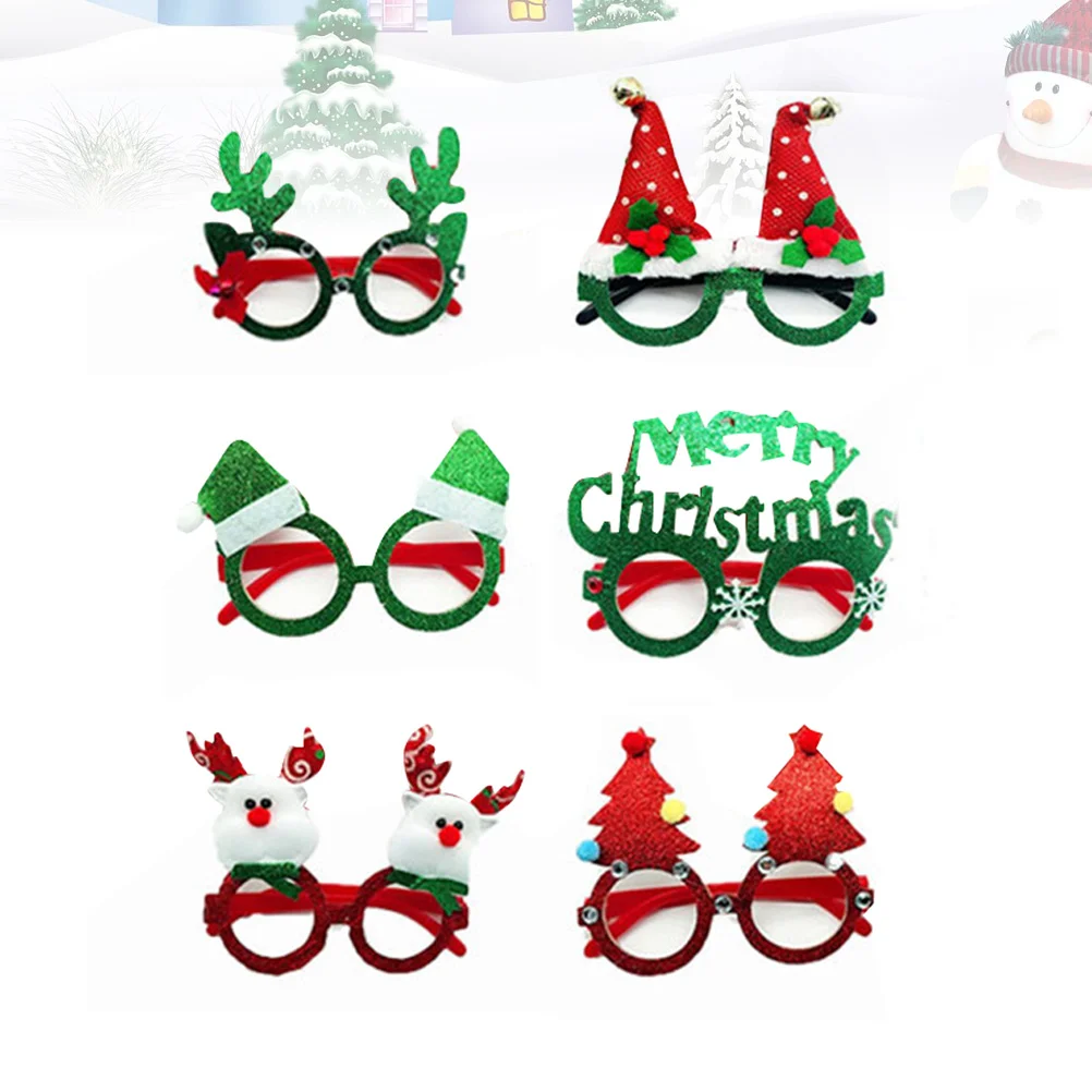 

Christmas Props Glasses Party Photo Booth Holidaycostume Eyeglasses Novelty Decoration Kids Funny Frames Frame Santa Eyeglass