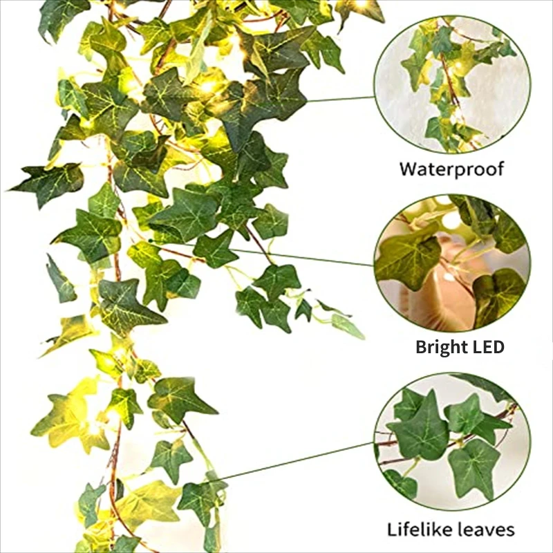 Уличная Водонепроницаемая светодиодная гирлянда из листьев клена на солнечной