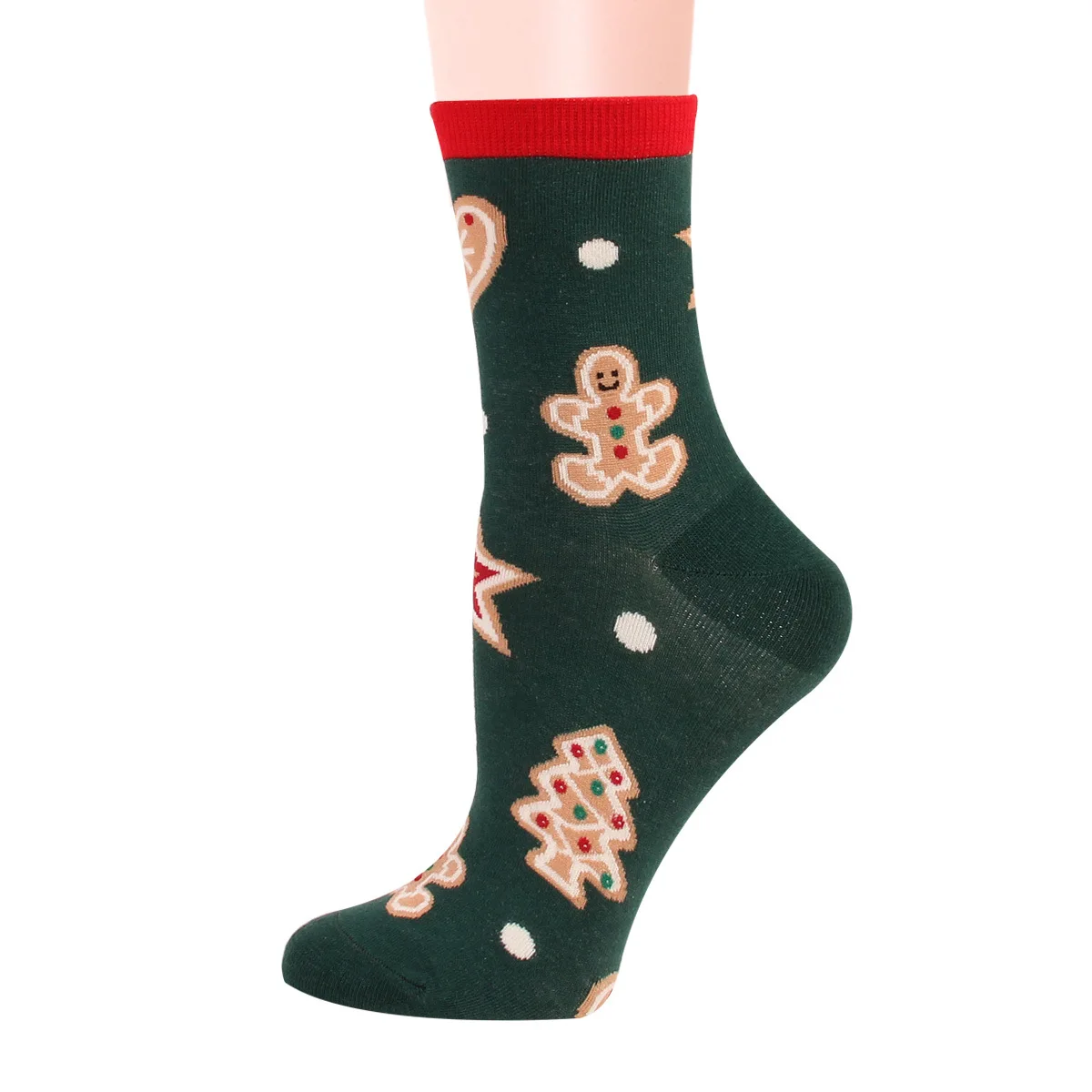 Women's Christmas Socks Cartoon Santa Claus Gift Sweat-absorbing Cute Medium Tube Christmas Gift Women's Socks 12 Pairs
