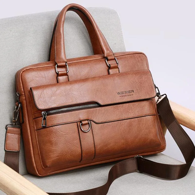 2022 New Brand Men's bag Briefcase Bag fashion Handbag Shoulder Bag Quality PU Leather Men office Bags For 14 inch Laptop bag