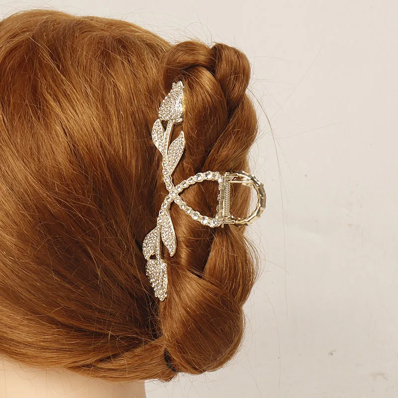 

New rhinestone flower Hair Claw Clip Non-slip Metal Large Shark Clip Crab Hair Clip Women Hair Clips Accessories