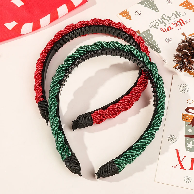 Рождественские яркие шелковые плетеные ленты ручной работы женские волосы с