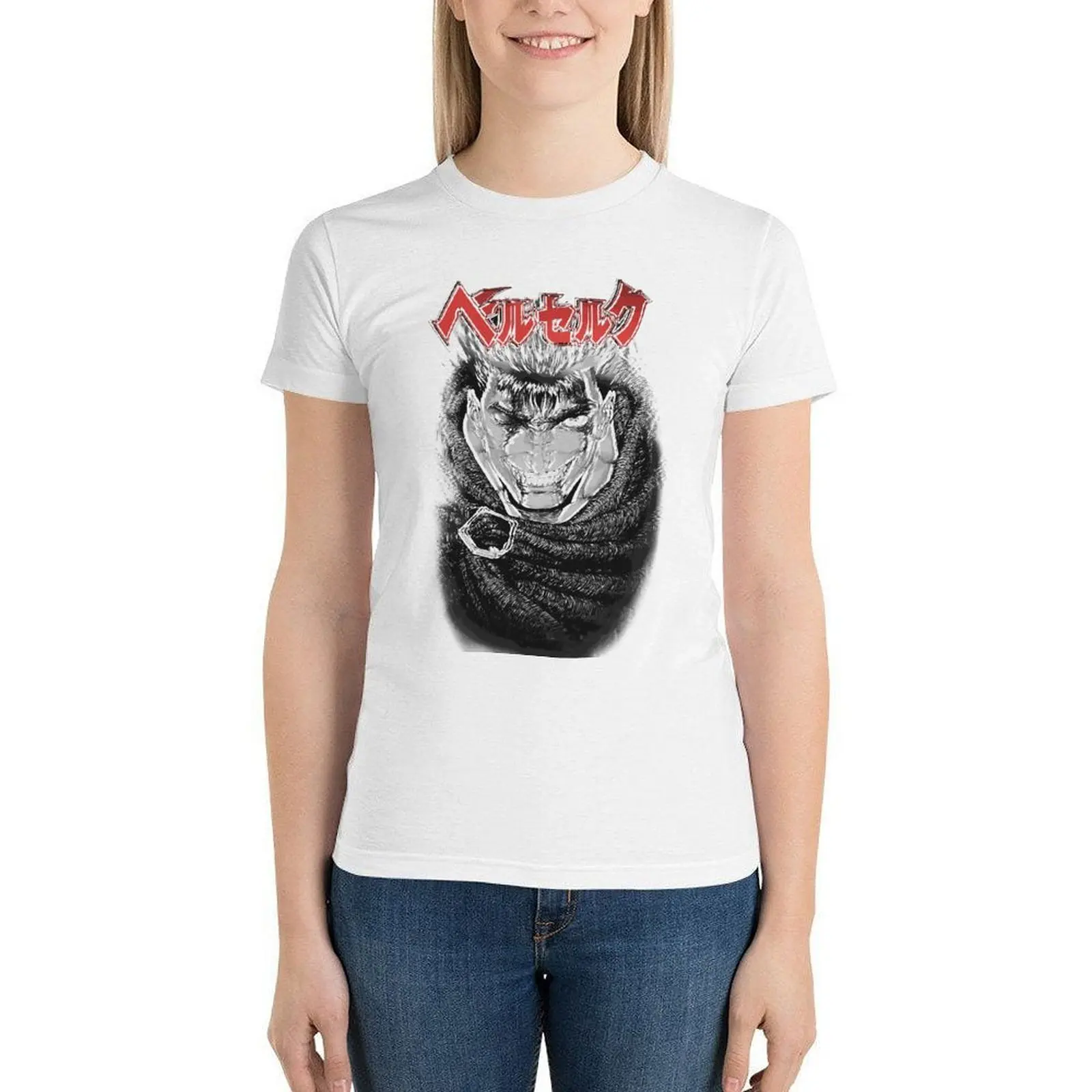 

Веrsеrк Smirk Tee Shirt Swordsman Manga Cotton Pattern Womens T Shirt Short Sleeve Funny Tshirt