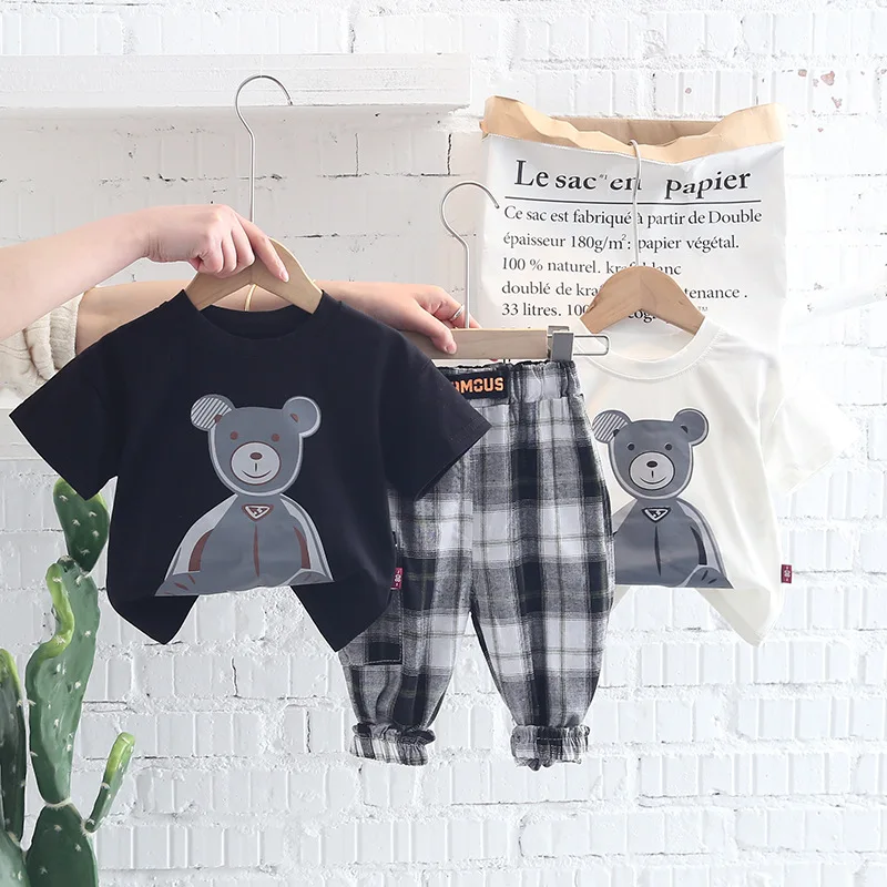 

Повседневная одежда для малышей, комплекты одежды для маленьких мальчиков и девочек, новая летняя модная одежда для малышей, костюмы из 2 пр...