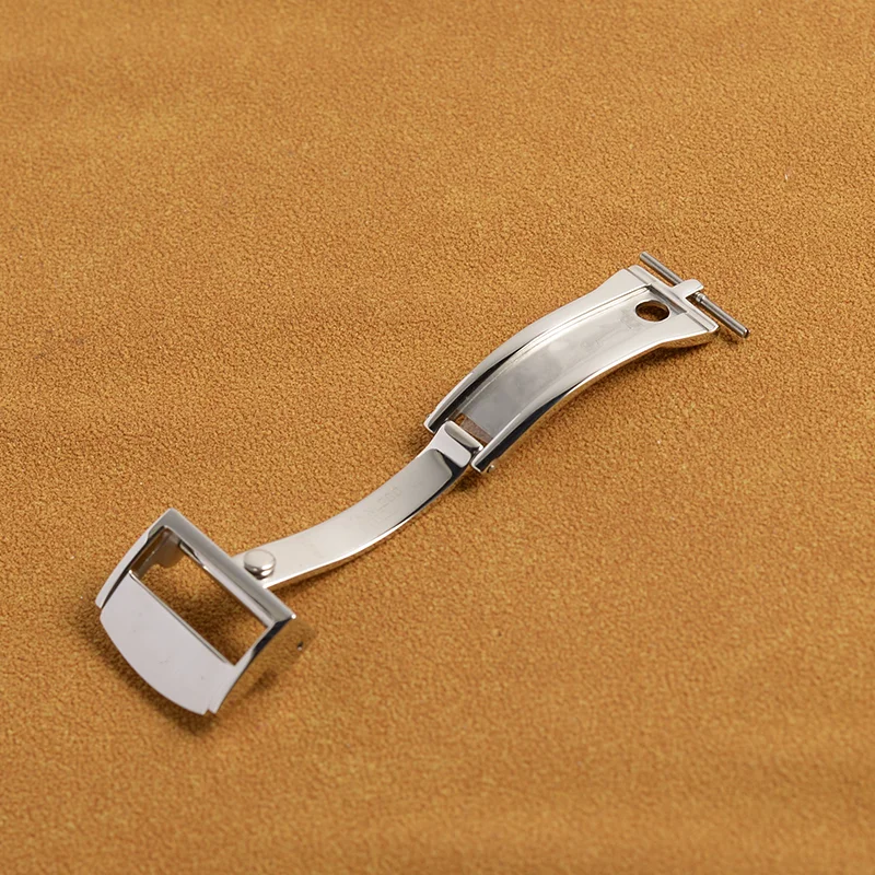 20mm Deployment Buckle For Bvlgari Rubber Leather Watch Strap Silver Stainless Steel Butterfly Clasp
