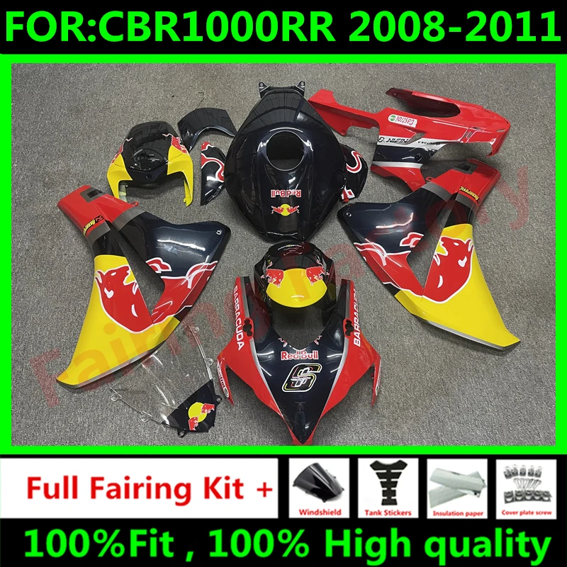 

Motorcycle Whole Fairings kit fit for CBR1000RR CBR1000 08 09 10 11 CBR 1000RR 2008 2009 2010 2011 Fairing kits set red black