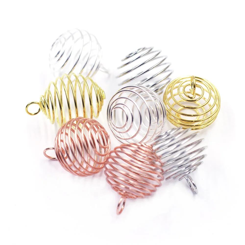 Подвески бусины клетки весенний спиральный фонарь серебряные розовые золотые