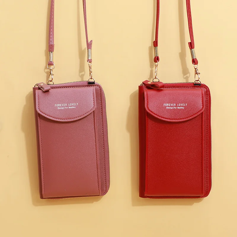 

Large Capacity Women Crossbody Bags Multi-function Solid Simple Small Shoulder Bag Bolsos Mobile Phone Wallet Clutch Card Holder