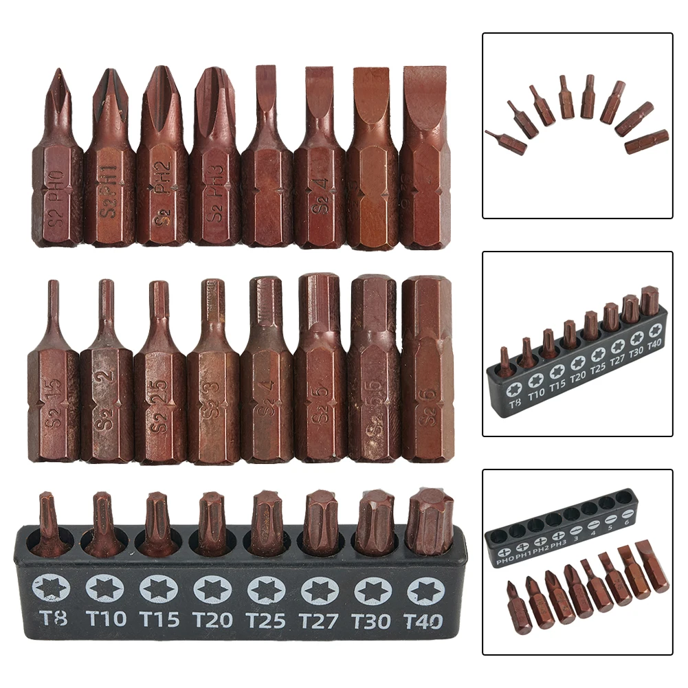 

24Pcs Drive Screwdriver Bit Set Hex Shank Anti Slip Screwdriver Bits