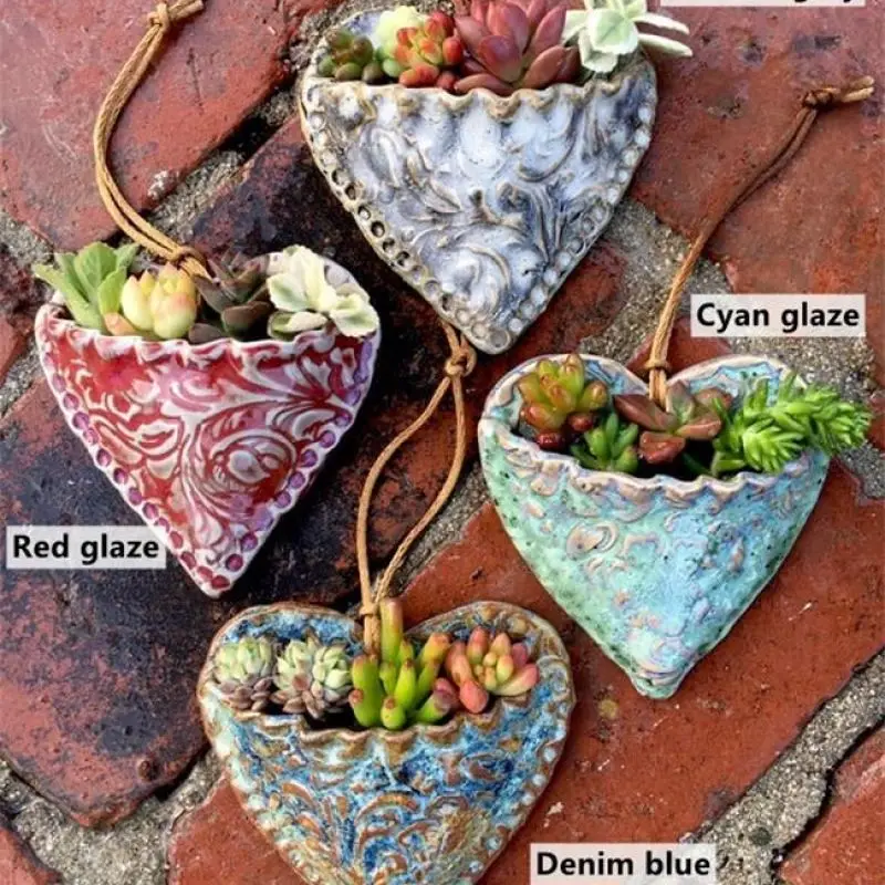 

Посадка растений-суккулентов в форме сердца, настенный подвесной цветочный горшок, сад, двор, украшение для дома, сердце