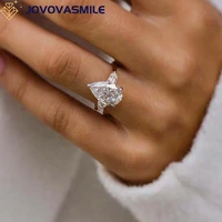 jovovasmile moissanite engagement rings jewelry women 4 2 carat 12 75x8 25mm crushed ice hybrid pear 3 prong pear setting