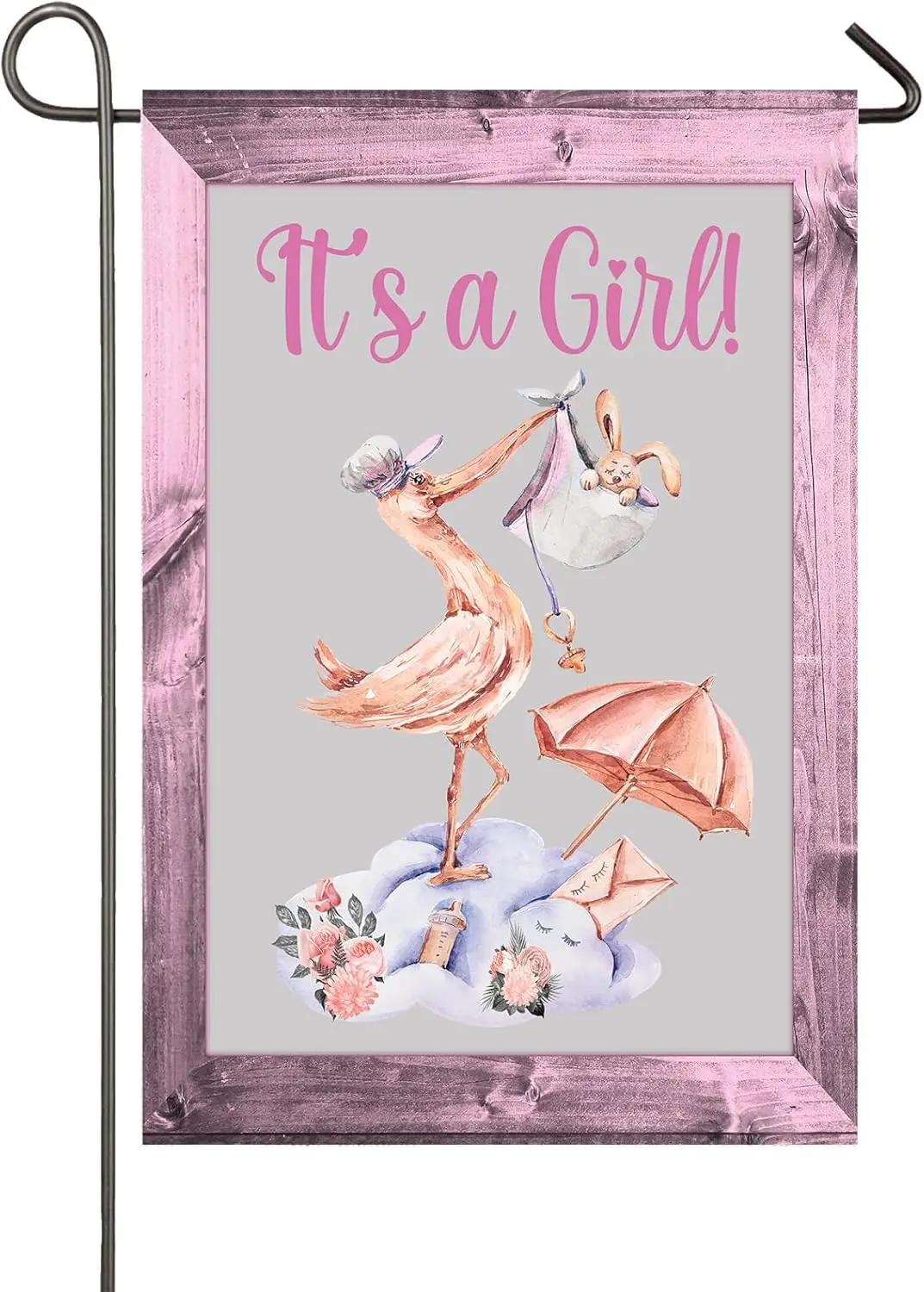 It's A Girl Stork Garden Flag Baby Shower Gender Reveal Party Decorations 12x18 дюймов двусторонний садовый флаг