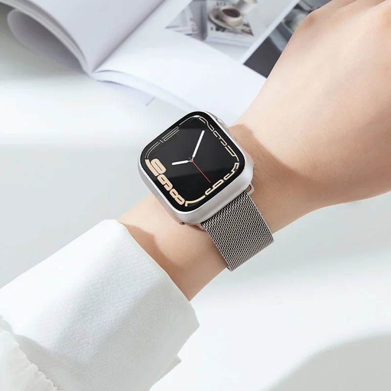 Закаленное стекло + крышка для Apple Watch 10 дюймов, 45 мм, 41 мм, 44 мм, 40 мм, 42 мм, 38 мм, защитная пленка для экрана из поликарбоната серии 9, 8, 7, 6, 5, 4, 3, se (art.: 3920c835afaee) - 3920c835afaee