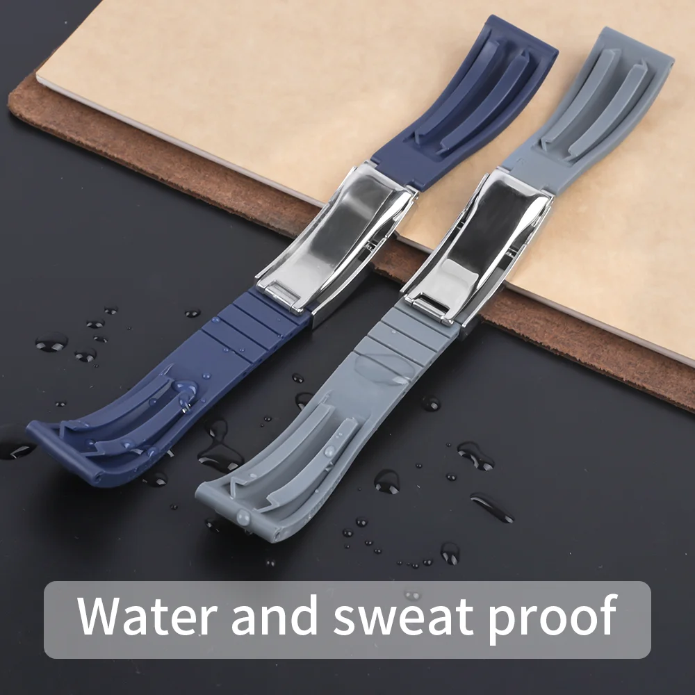 Silicone Strap for Omega Watch Band 20mm Curved End Rubber Wrist Bracelet Men Women Waterproof Sport Watchband Belt