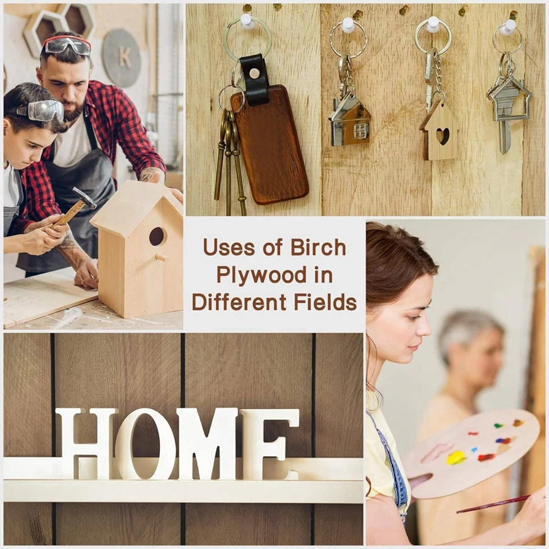 Комплект из 6 предметов фанеры толстая НЕОБРАБОТАННАЯ древесина для рукоделия