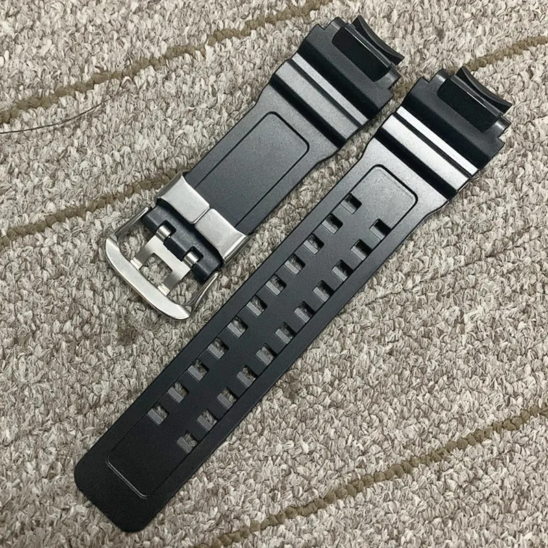 Silicone Watch Strap for GW-A1100 GW-4000 GA-1000 with Metal Watch Loop Holder Locker Watchband Rings enlarge