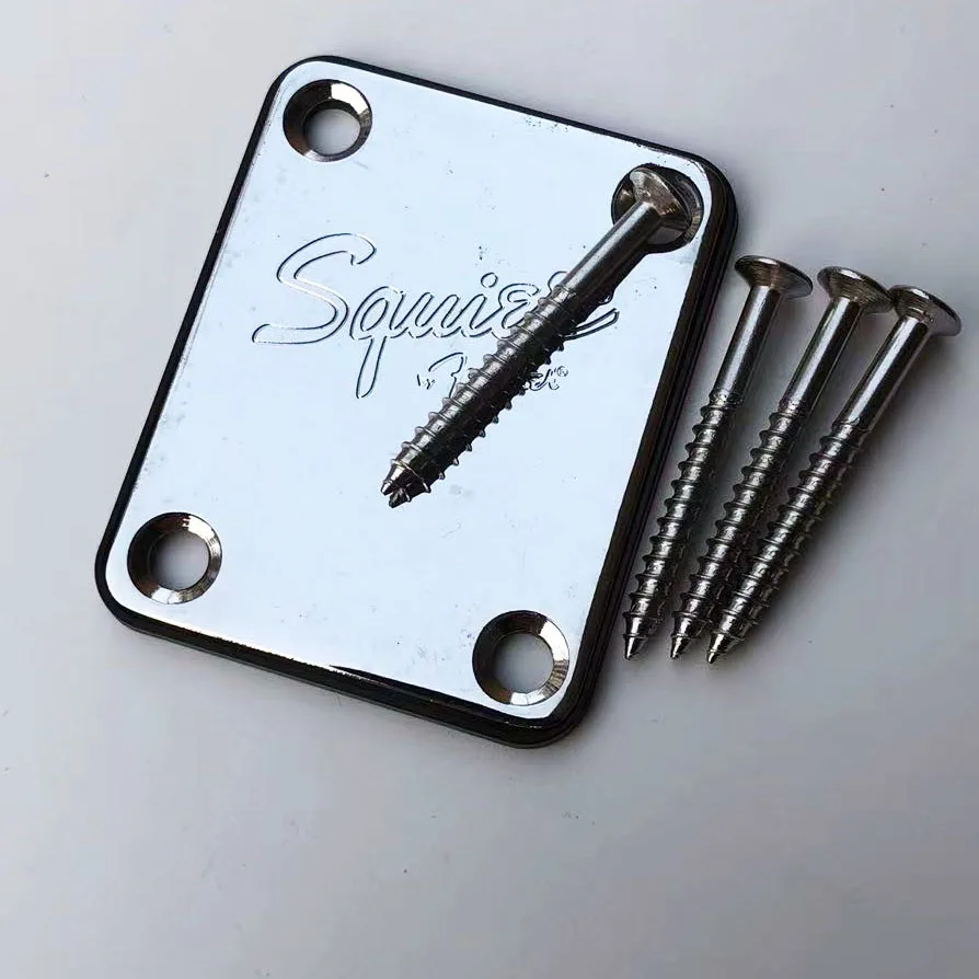 Хромированная/Черная Пластина для электрогитары с винтами |