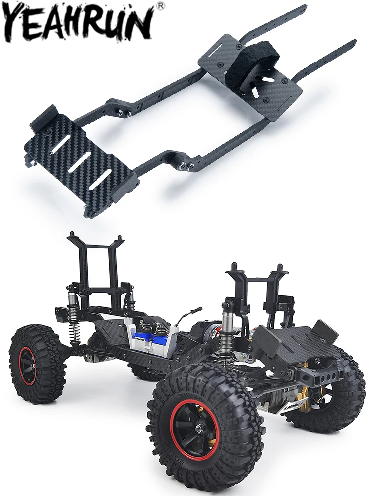 

YEAHRUN Carbon Fiber Girder Side Frame Chassis Rails with Battery Tray Mounting Holder for TRX4 TRX-4 Upgrade Parts