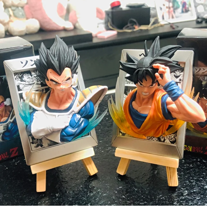 

10cm Anime Dragon Ball Fridge Magnets Figure Goku Vegeta Pvc Action Figure Gk Collection Decoration Model Kids Toy Halloween Gif