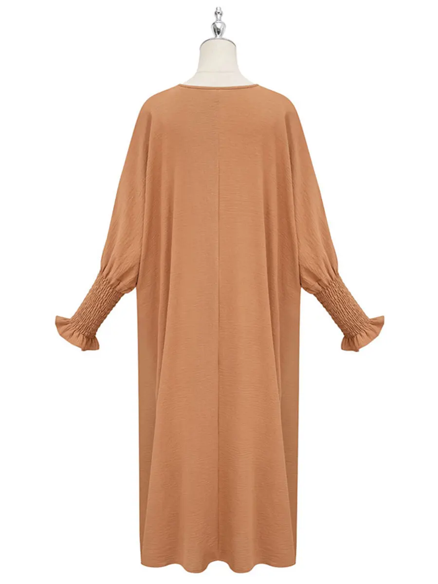 Однотонная мусульманская стильная Элегантная блузка платья Повседневная