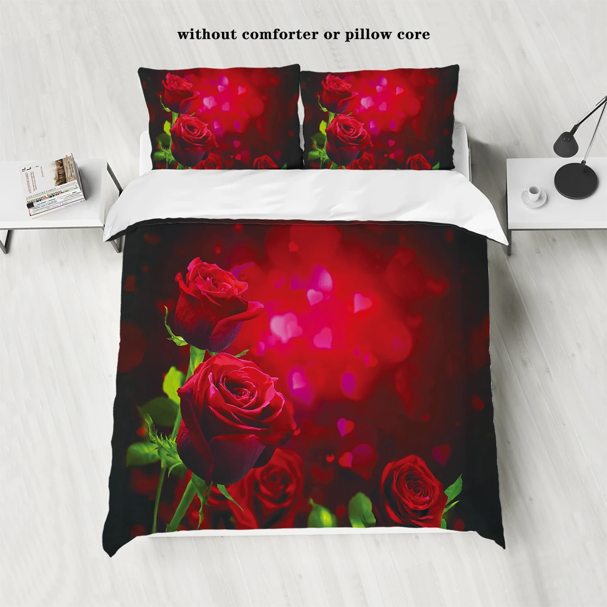 Комплект Пододеяльников Из 3 Предметов С Принтом Роз — Дышащие Нескользящие