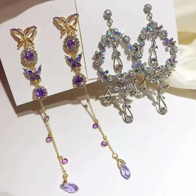 

Palace Water Drop Crystal Earrings for Women Bijoux Geometric Rhinestone Dangle Earrings Weddings Jewelry Gifts