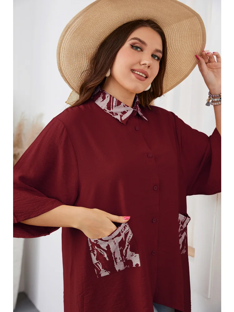 Loose irregular large-size shirt fashion explosion blouse plus size feminino T-Shirts