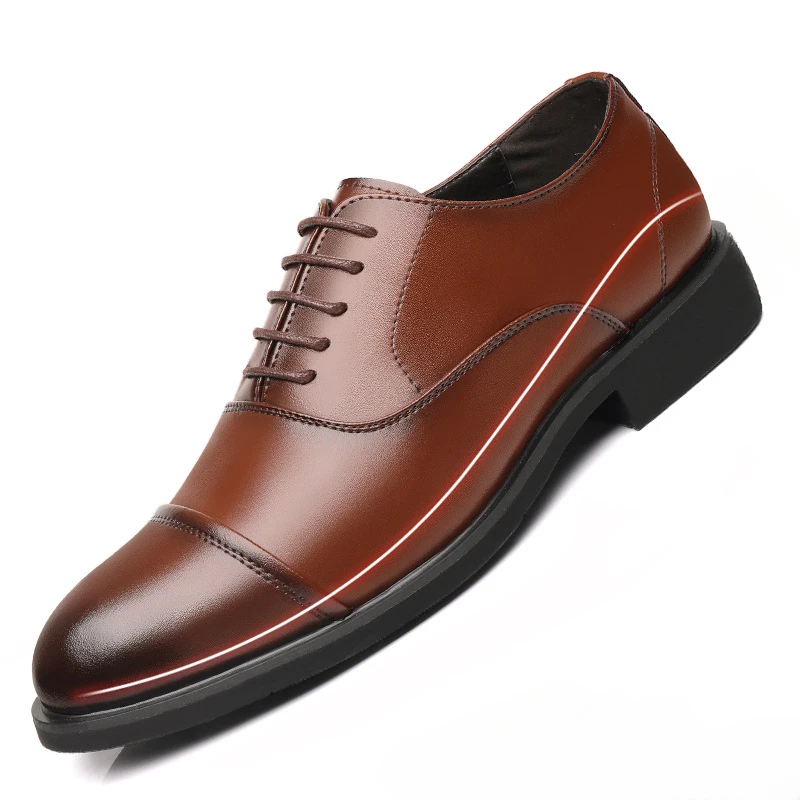 

2024 Man Leather Shoes Rubber Sole Man Business Office Male Dress Lether Shoes Genuine Leather Wedding Party Shoes Large Size