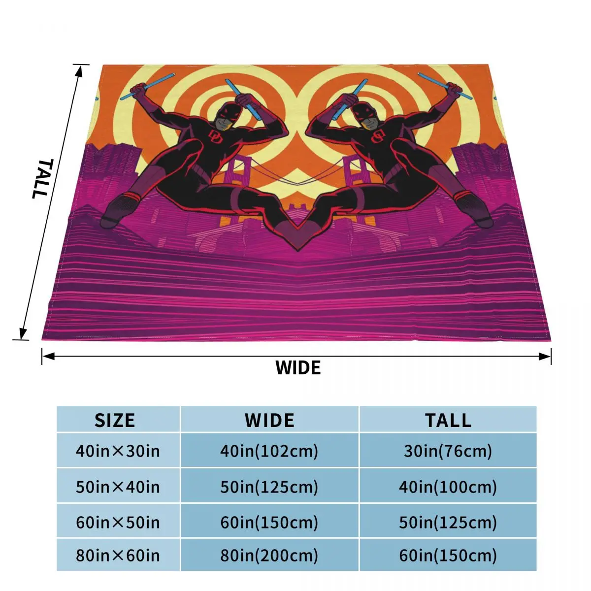 Одеяло Marvel Daredevil флисовое плюшевое летнее дышащее легкое клетчатое фиолетовое
