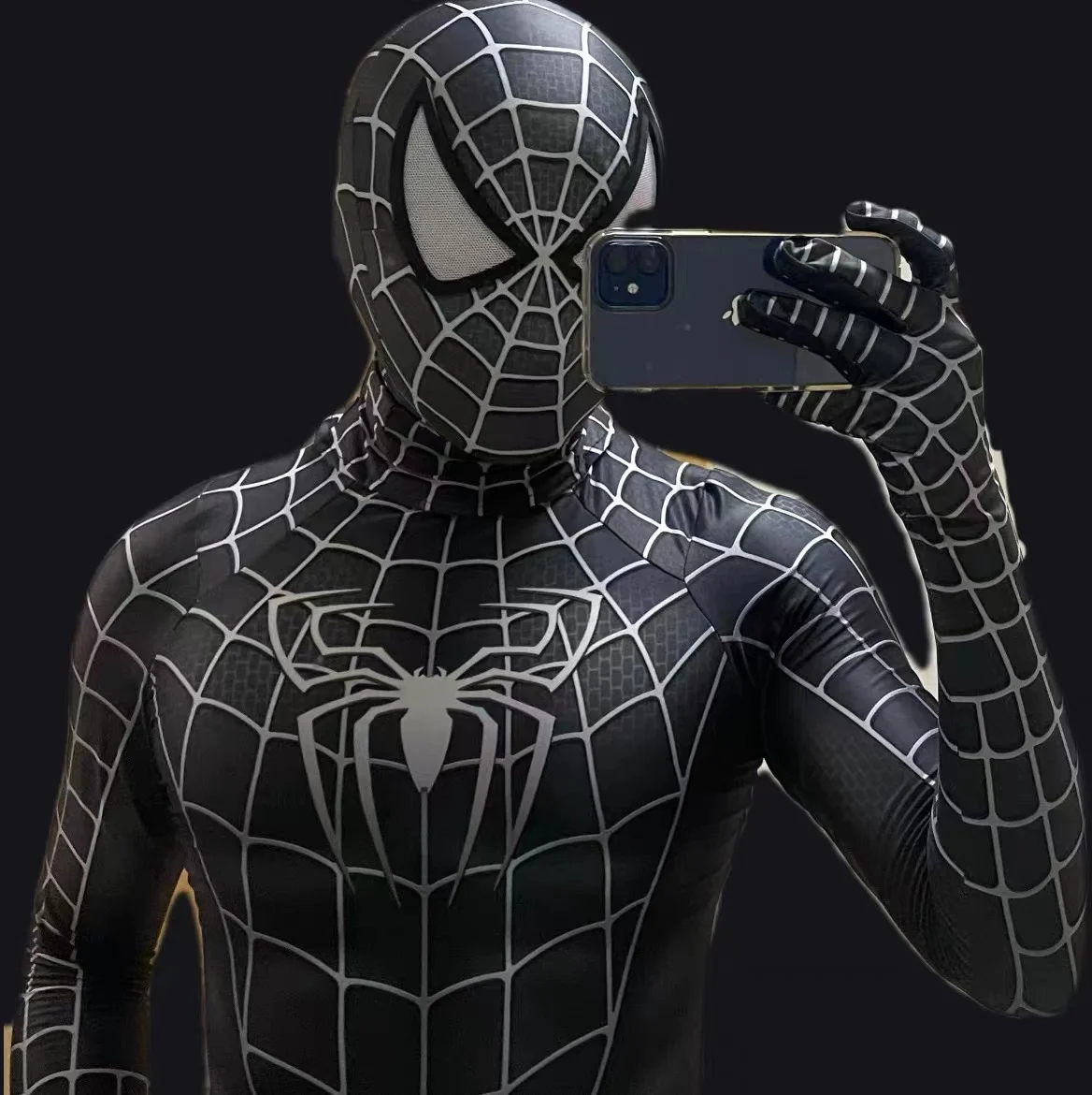 

Halloween Men Black Raimi Cosplay Costume Venom Symbiote Raimi Suit Zentai Bodysuit Adults Kids