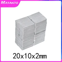 203050pcs 20x10x2mm ndfeb rare earth magnet block rectangular magnets 20x10x2mm n35 permanent neodymium magnet 20102 mm