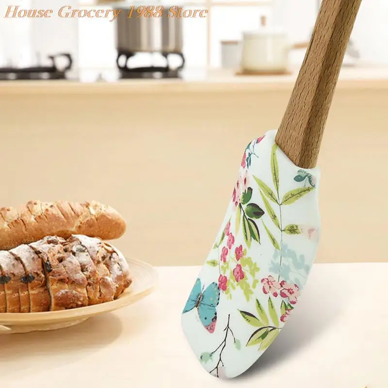 

Антипригарная силиконовая кухонная утварь с деревянной ручкой, лопатка для выпечки, наборы ложек, красочная кухонная лопатка для выпечки, и...