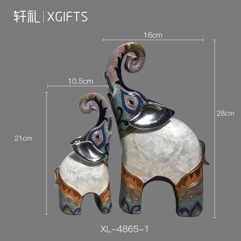 

Resin Color Shell Elephant Ornament Home Decor Gifts Home Crafts Decorative Figurines Vintage Resin Animal Ornament